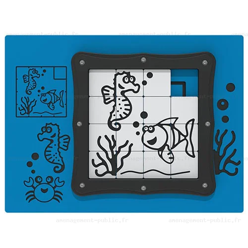 Puzzle coulissant Poissons pour aire de jeux extérieure